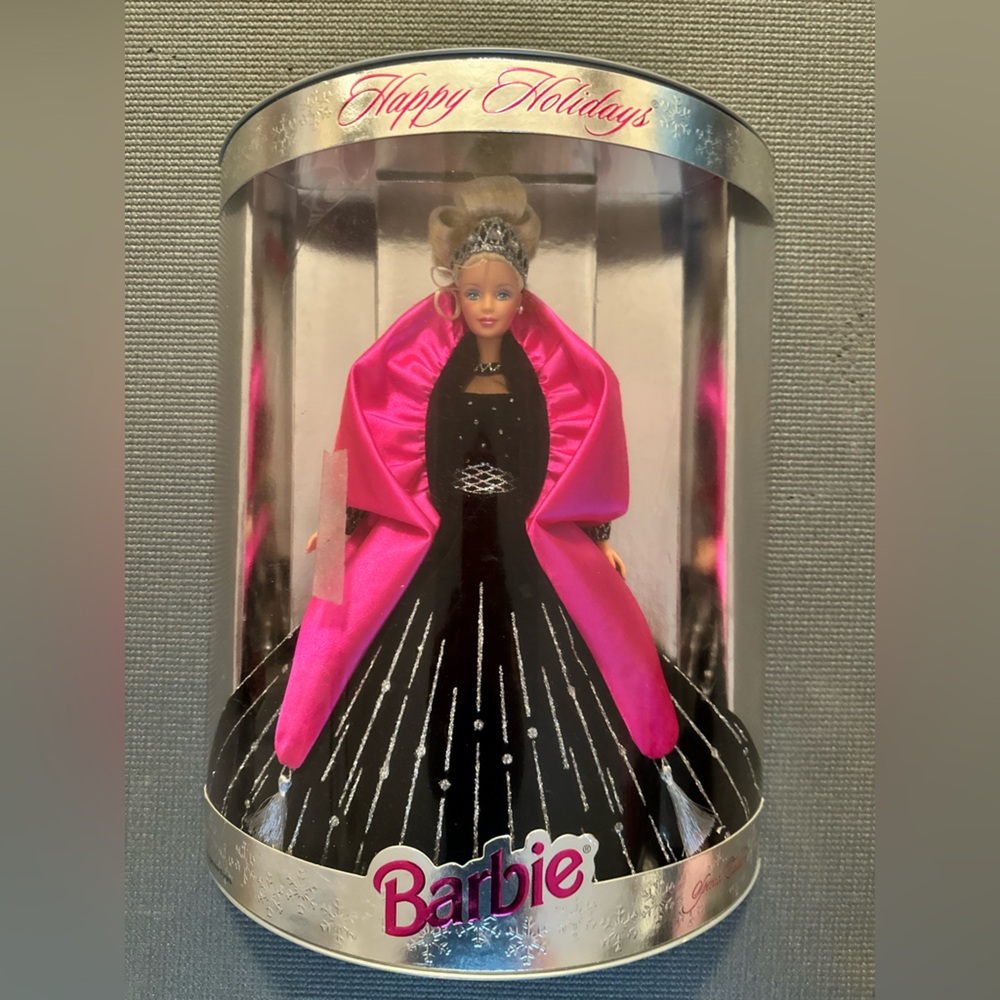 Holiday Barbie in Vibrant Pink and Elegant Black Ensemble